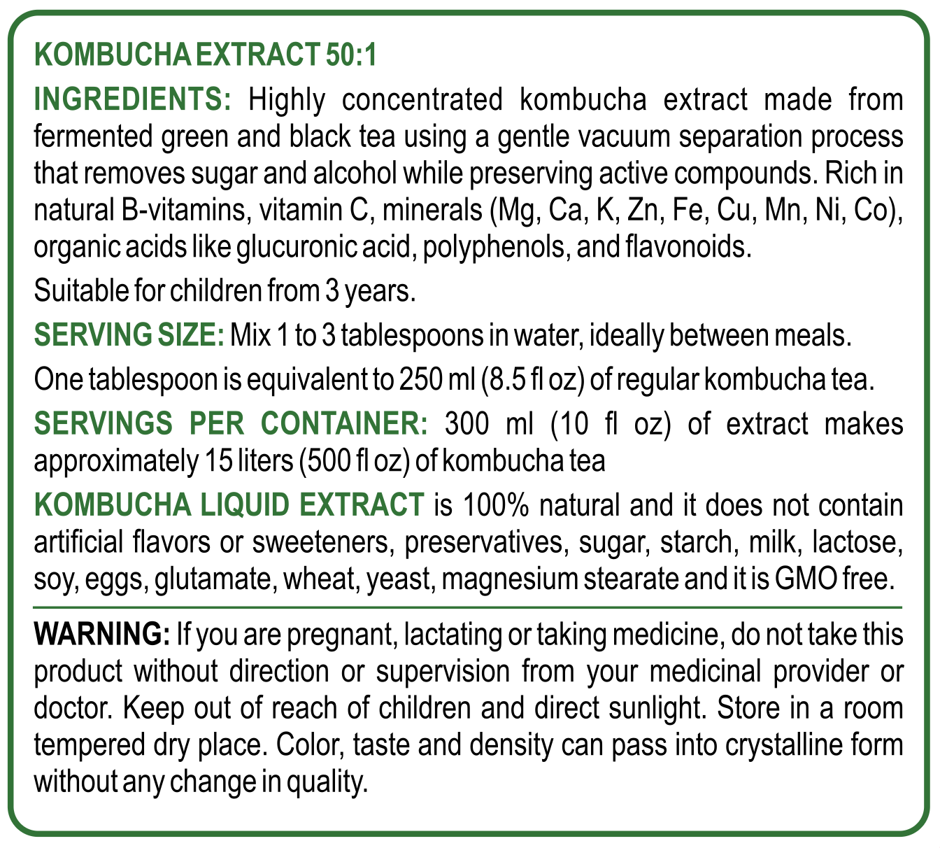 KOMBUCHA EXTRACT – Liver-Gentle Botanical Blend
